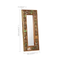 vidaXL Mirror with Buddha Cladding 19.7"x43.3" Solid Reclaimed Wood