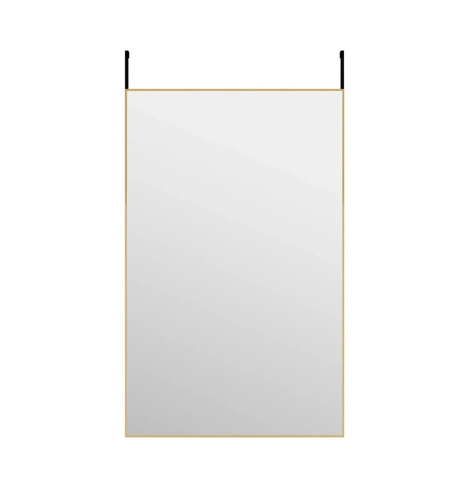 vidaXL Door Mirror Gold 19.7"x31.5" Glass and Aluminum