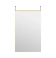 vidaXL Door Mirror Gold 19.7"x31.5" Glass and Aluminum