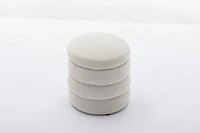 Soft Velvet Round Ottoman Footrest Stool