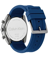 Calvin Klein Men's Flex Blue Silicone Strap Watch 45mm