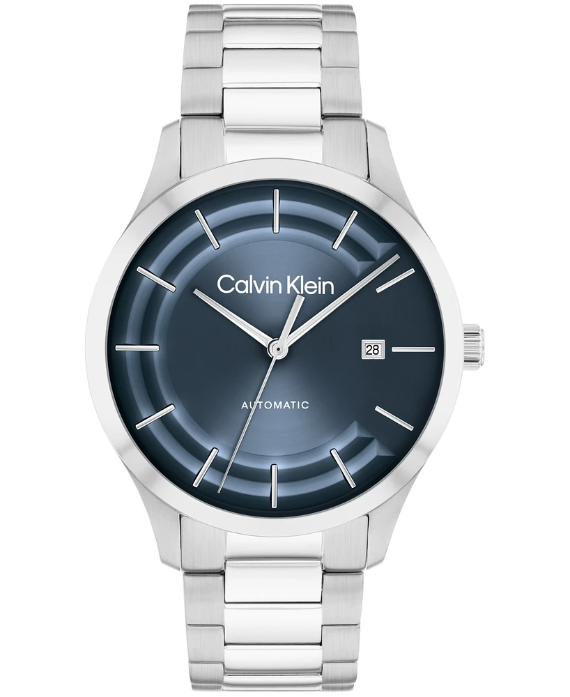 Calvin Klein Men's Iconic Automatic Sliver Stainless Steel Bracelet Watch 40mm