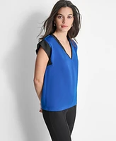 Dkny Women's Sleeveless V-Neck Blouse