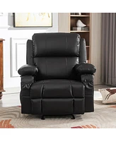 Streamdale Furniture Oversized Rocking Recliner with Cup Holders, Massage & Heat