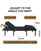 Streamdale Furniture Adjustable Bed Base - King-Three Fold- Motorized Head And Foot Incline - Quick And Easy Assembly