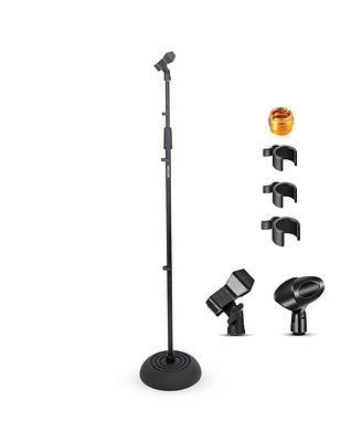 5 Core Mic Stand Floor Heavy Duty Height Adjustable 37.5-70 Inch Microphone Stands Pedestal Para Microfono for Singing On Stage Studio - Ms RBP5