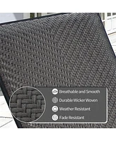 Set of 2 Outdoor Wicker Chaise Lounge Chairs