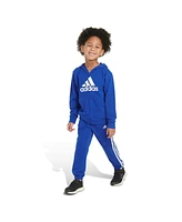 adidas Little & Toddler Boys Two-Piece Hooded Fleece Jacket Jogger Set