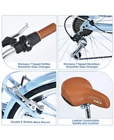 7 Speed, Steel Frame, Multiple Colors 24 Inch Ladies Bicycle