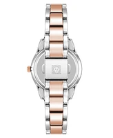 Anne Klein Women's Quartz Minimalist Contemporary Tri-Tone Alloy Metal Watch, 32mm - Brown/Silver-Tone/Rose Gold