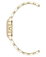 Anne Klein Women's Quartz Crystal Embellished Gold-Tone Alloy Metal Bracelet Watch, 26mm