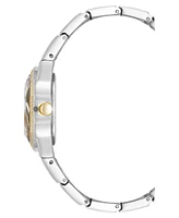 Anne Klein Women's Quartz Faceted Crystal Bezel Two-Tone Alloy Metal Watch, 32mm