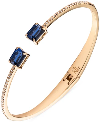 Lauren Ralph Gold-Tone Colored Stone & Crystal Cuff Bangle Bracelet