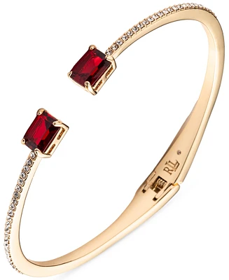 Lauren Ralph Gold-Tone Colored Stone & Crystal Cuff Bangle Bracelet