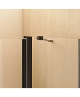 Streamdale Furniture Matte Black 43" x 58" Frameless Pivot Shower Door with 6mm Tempered Glass