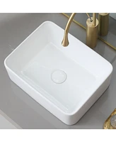 Streamdale Furniture Modern Ceramic Farmhouse Sink with Basket Strainer