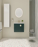 Wall-Mounted Vanity with Ceramic Sink and Soft-Close Doors