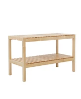 Simplie Fun 3-Tier Birch Shoe Bench: Entryway Organizer, Storage Rack