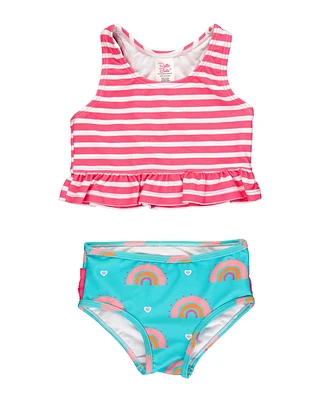 RuffleButts Toddler Girls UP50+ Peplum Tankini