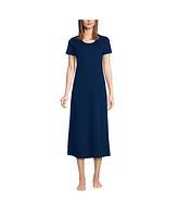 Lands' End Women's Cotton Short Sleeve Midcalf Nightgown