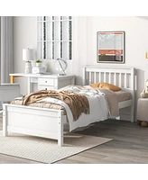 Streamdale Furniture Twin Bed With Headboard And Footboard For Kids, Teens, Adults, With A Nightstand