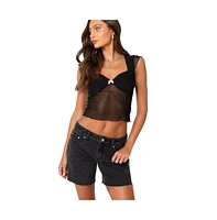 Edikted Women's Devi sheer mesh top