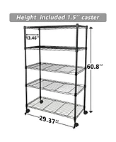 Simplie Fun Simple Deluxe Heavy Duty 5-Shelf Shelving Unit, 29 D X 14 W X 61 H, 5 Tier