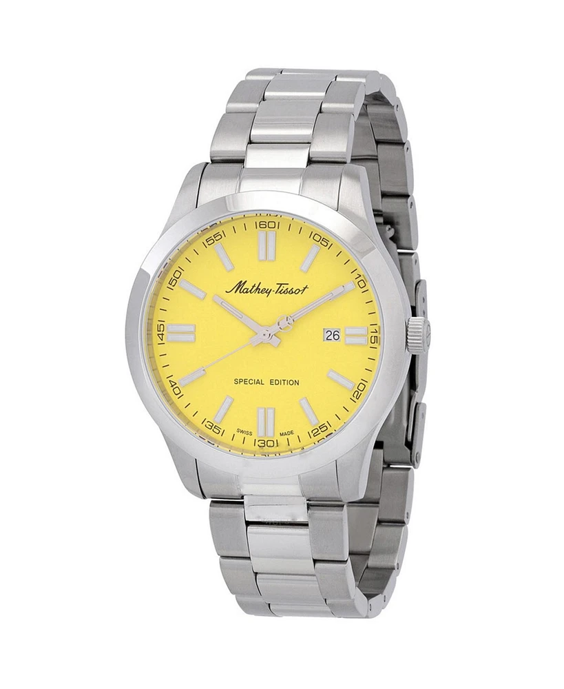 Mathey Tissot Men's Mathy I Jumbo Yellow Dial Watch - H455J