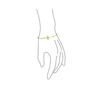 Bling Jewelry Yellow Gold Plated Sterling Silver Sideways Cross Bangle Bracelet