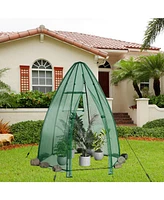 Skonyon 5.5 x 5.5 x 6 Feet Portable Mini Greenhouse with All-Weather Pe Cover