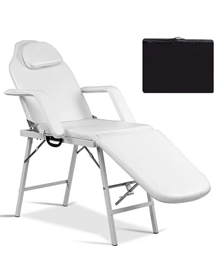 Sugift 73 Inch Portable Tattoo Salon Facial Bed Massage Table