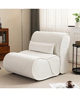 Comfortable Velvet Recliner with Waist Pack Padding