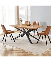 Streamdale Furniture 63" Oak Dining Table Set for 4-6 People