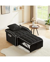 Streamdale Furniture Convertible Sleeper Chair Bed, Multi-Pockets Sofa Bed