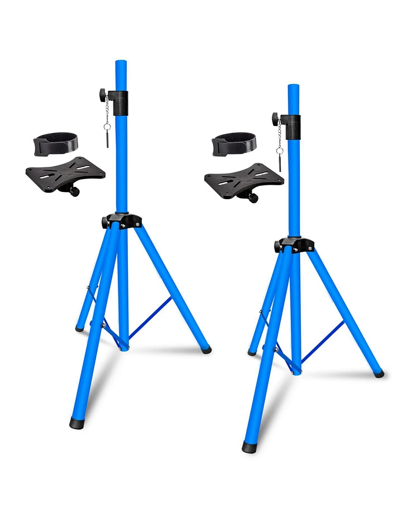 5 Core Speaker Stand Sky Blue 2 Pieces Tripod Tall Adjustable Up to 72 Inch Dj Studio Monitor Stands Pole Mount