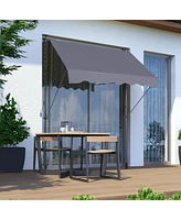 Streamdale Furniture 78" Manual Retractable Outdoor Sun Shade Awning