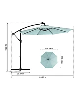 Streamdale Furniture 10FT Solar Led Offset Hanging Market Patio Umbrella (Navy Blue)