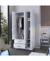 Fm Furniture Douglas Armoire in melamine, two drawers