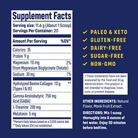 NativePath Collagen Pm - Lemon Nighttime Collagen Peptides Powder with Magnesium, Gaba, L-Theanine and Melatonin - 20 Servings