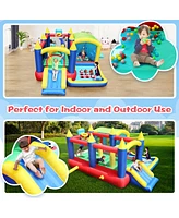 7-in-1 Inflatable Bouncy House with Ball Pit