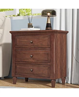 Streamdale Furniture 3-Drawer Nightstand Storage Wood Cabinet