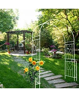 Streamdale Furniture White Metal Garden Arch 55"W x 94.5"H Outdoor Trellis