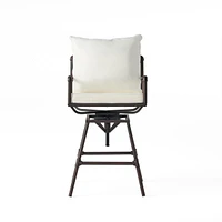 Northrup Pipe Outdoor Swivel Barstool with Water-Resistant Cushions