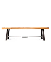 Simplie Fun Stylish Catriona Acacia Wood Bench with Durable Metal Accents