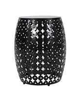 Modern Side Table Elegant Iron Cut Design, Durable Frame