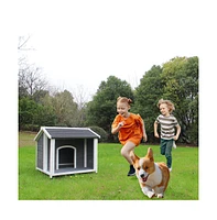 Streamdale Furniture Spacious and Durable Outdoor Dog House with Porch for Small to Medium Dogs