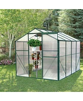 Sturdy 4mm Polycarbonate Greenhouse with Aluminum Frame and Sliding Door