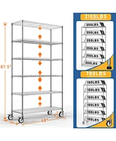 Streamdale Furniture 6 Tier Shelf Wire Shelving Unit Fence Shelf