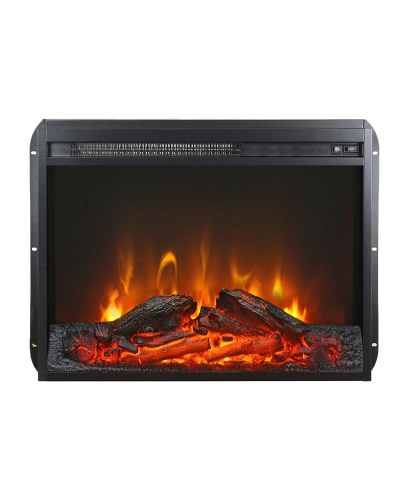 Simplie Fun Compact Electric Fireplace 23-Inch Clear Size, Realistic Flame, Easy Operation