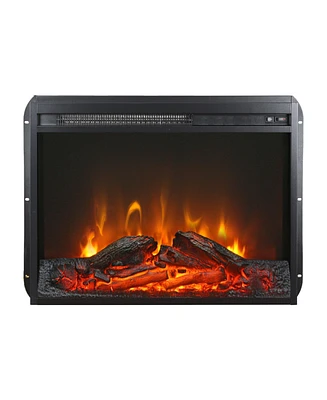 Simplie Fun Compact Electric Fireplace 23-Inch Clear Size, Realistic Flame, Easy Operation